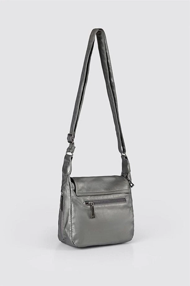 Jelli Gri Cilt Omuz Çantası