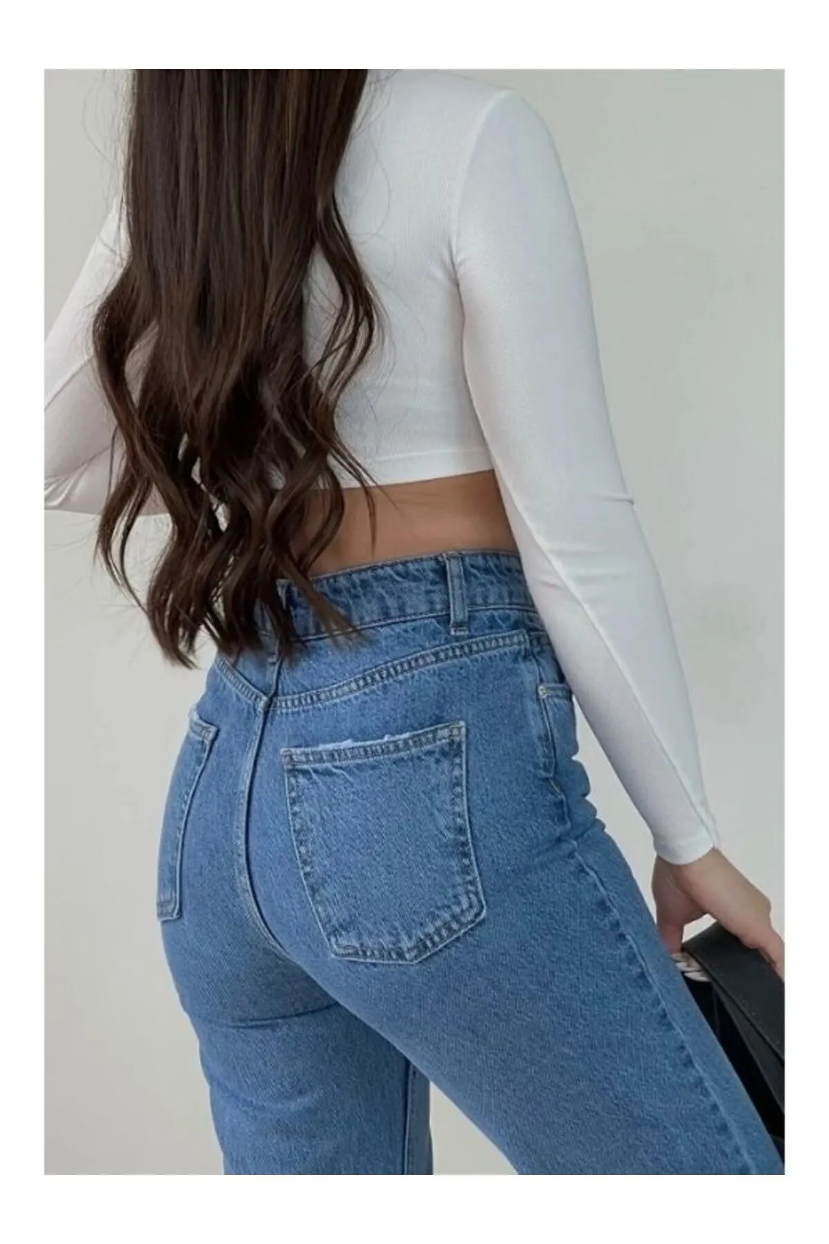 Christian 90's Orta Mavi Palazzo Salaş Paça Süper Yüksek Bel Jean Pantolon