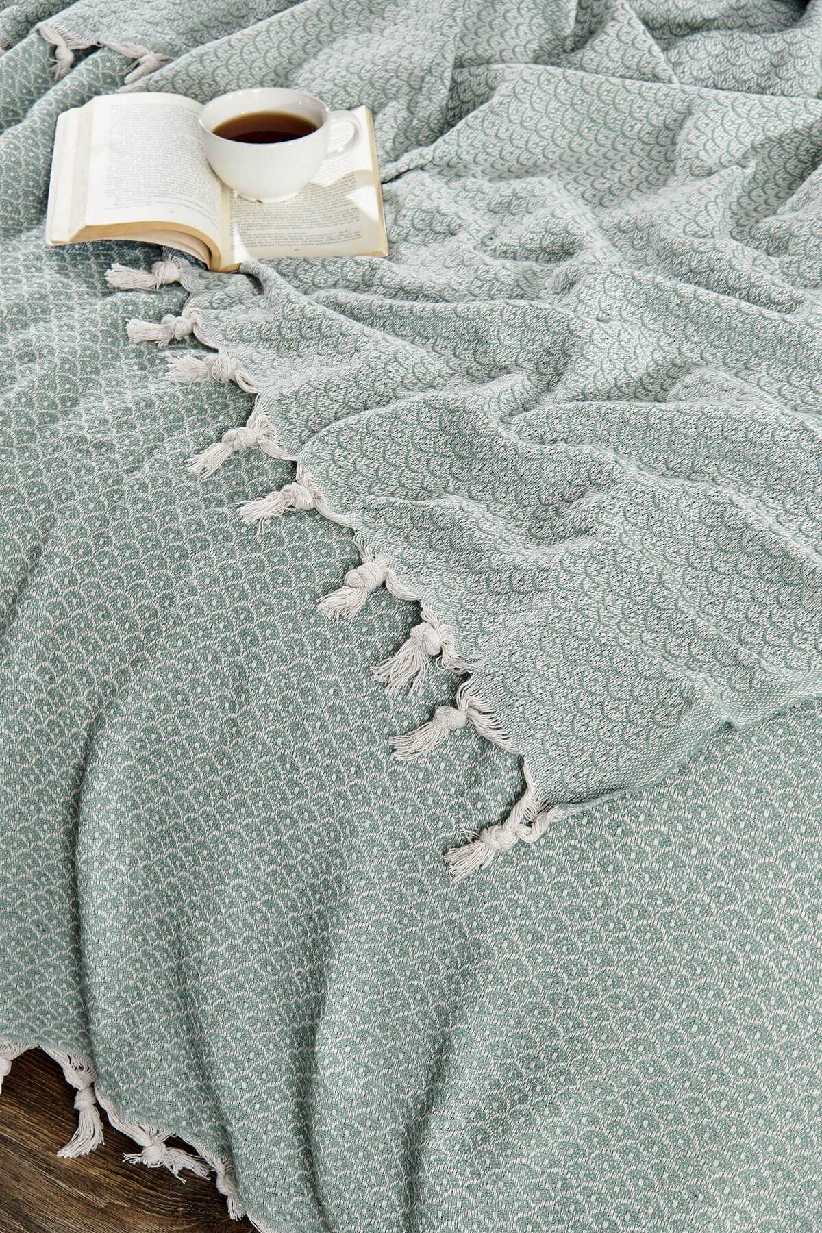 Çift Kişilik Yatak Pikesi Deniz Yeşil 200 x 230 Cm