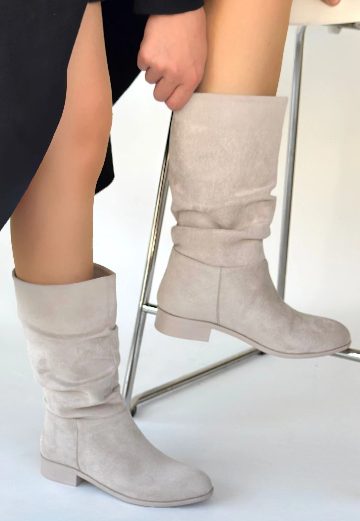 Plod Bej Süet Çizme