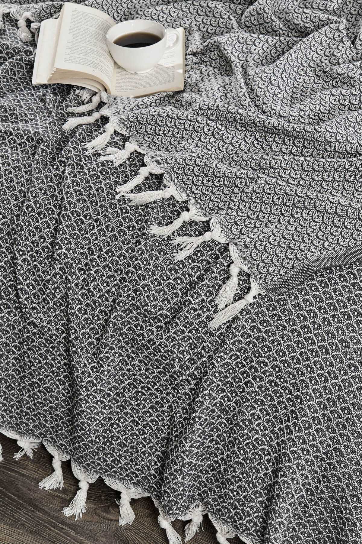 Çift Kişilik Yatak Pikesi Deniz Antrasit 200 x 230 Cm