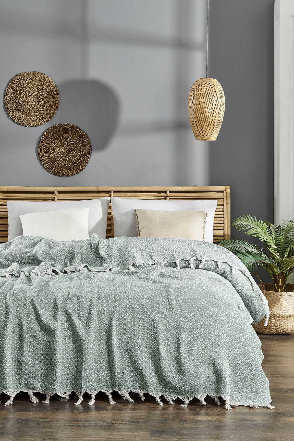 Çift Kişilik Yatak Pikesi Deniz Yeşil 200 x 230 Cm