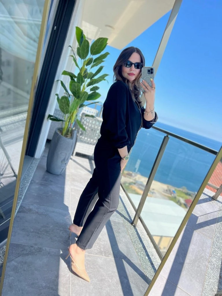 Kadın Uzun Kollu önden Fermuarlı Modal Ceket Ve Pantolon Ikili Takım