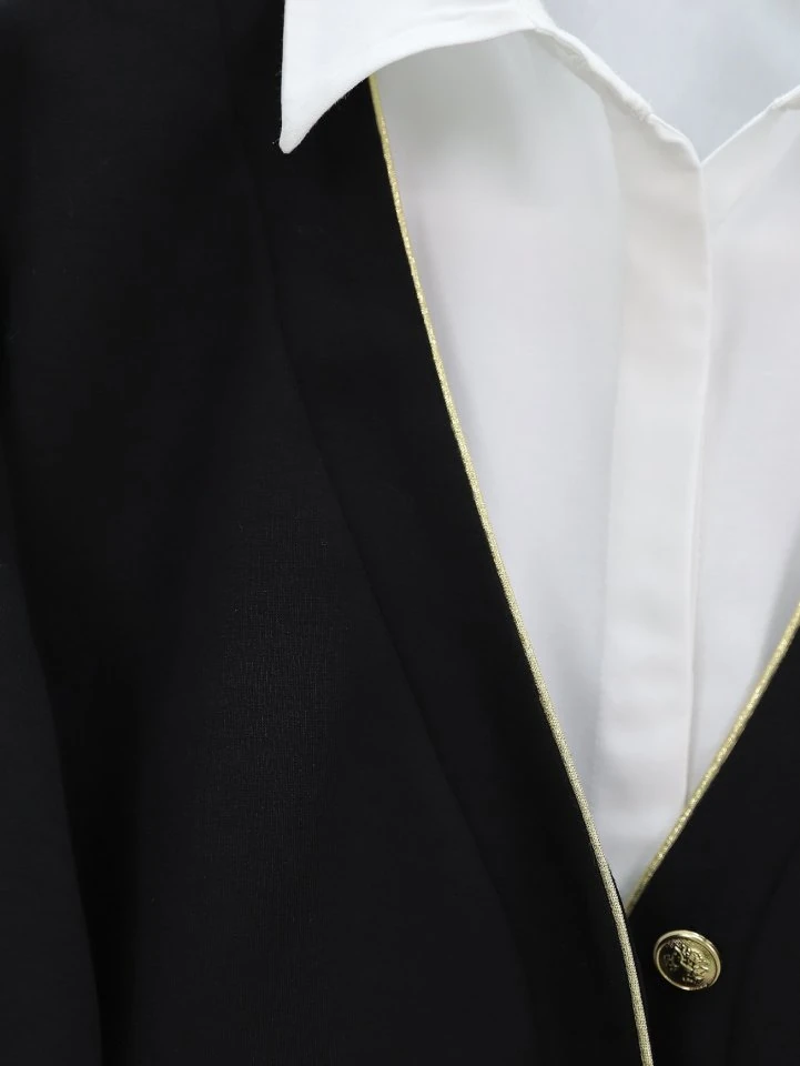 Düğmeli Biyeli Osyho Hırka -Siyah