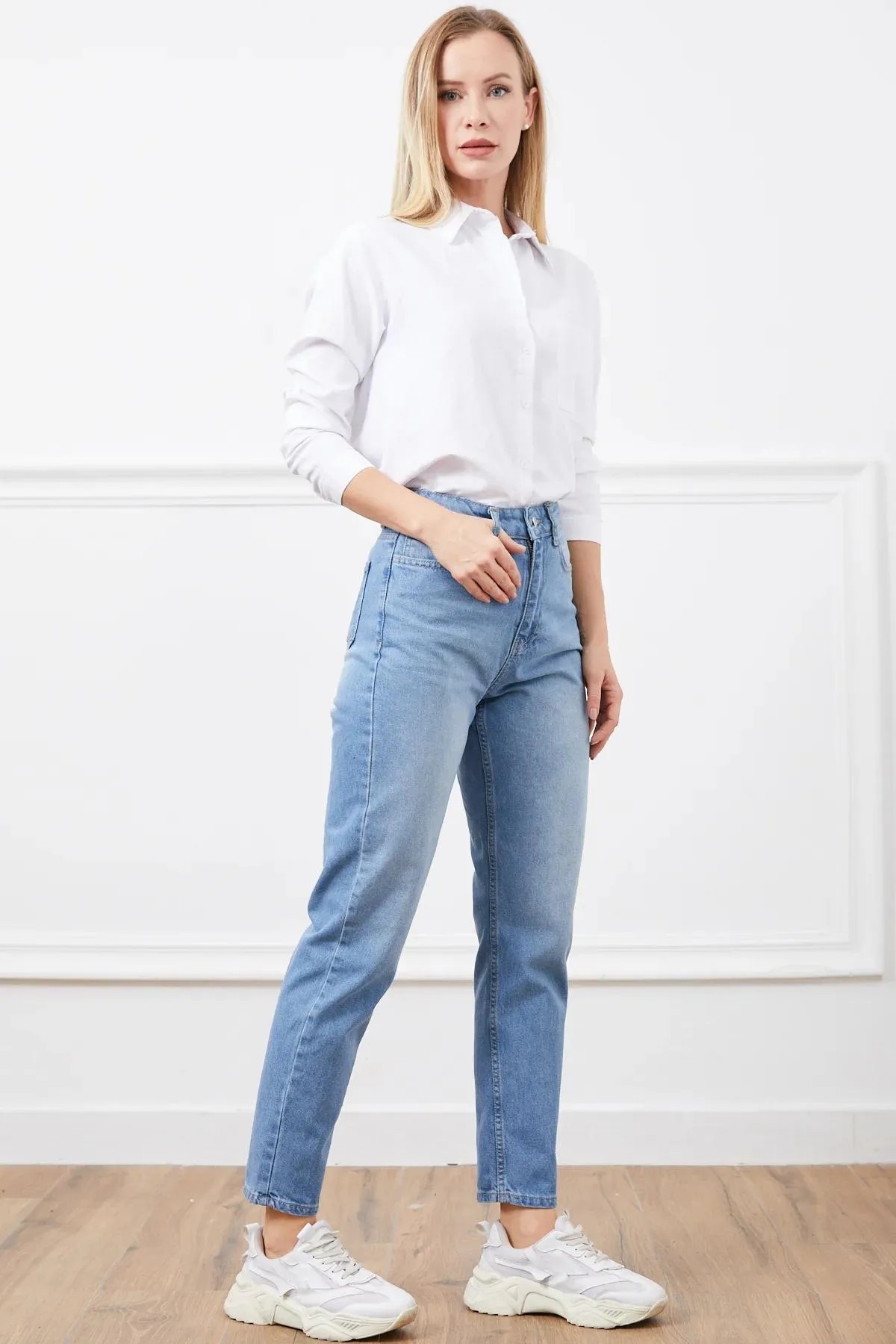 YÜKSEK BEL MOM JEAN PANTOLON