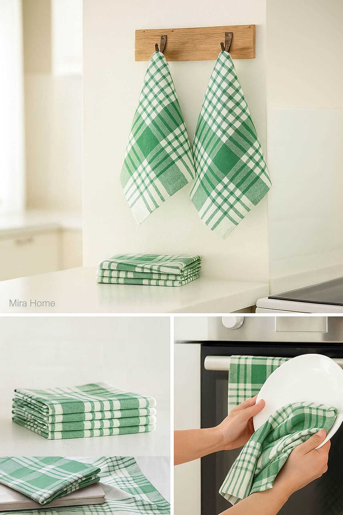 10 lu Lüks Bulaşık Kurulama Bezi ve Mutfak Peçetesi 50x70 Cm Daily Yeşil