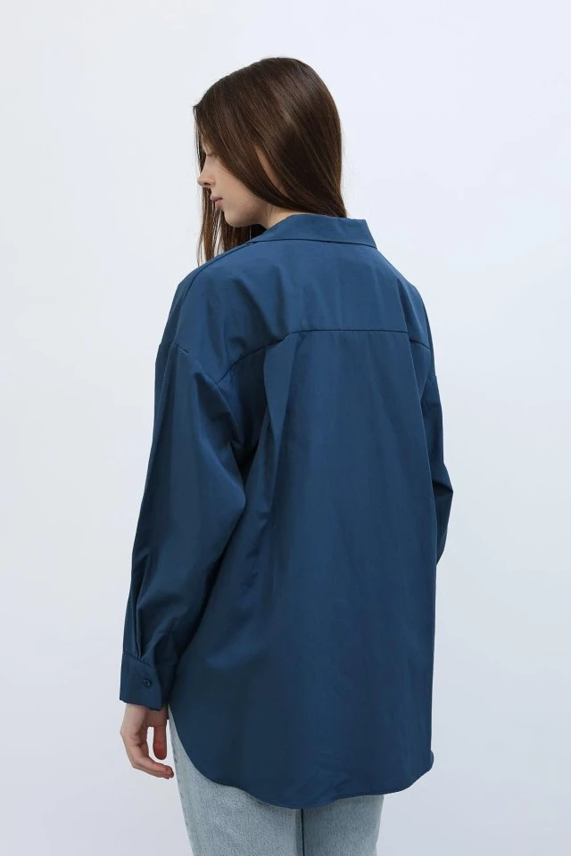 Uzun Kol Gömlek - İndigo