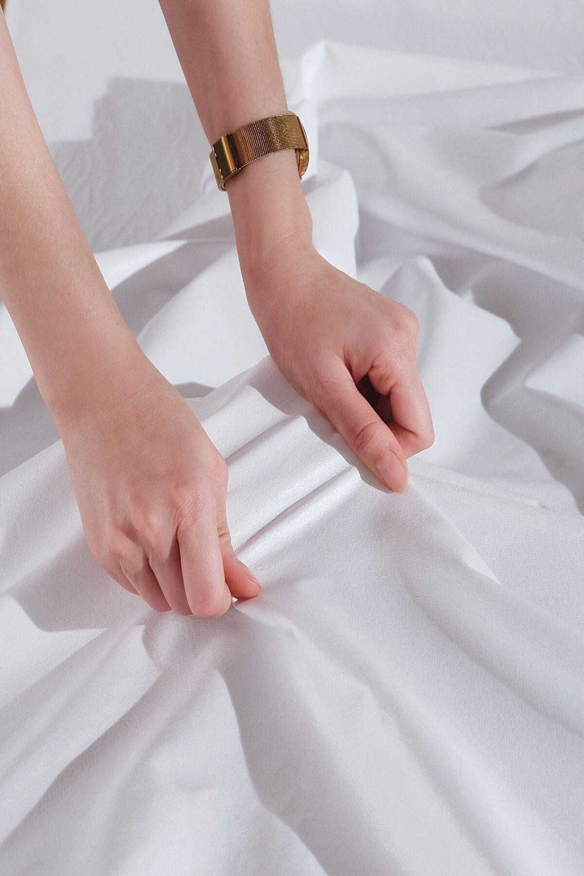 160x200 Çift Kişilik Alez  4 Köşe Lastikli Pamuklu Yatak Koruyucu