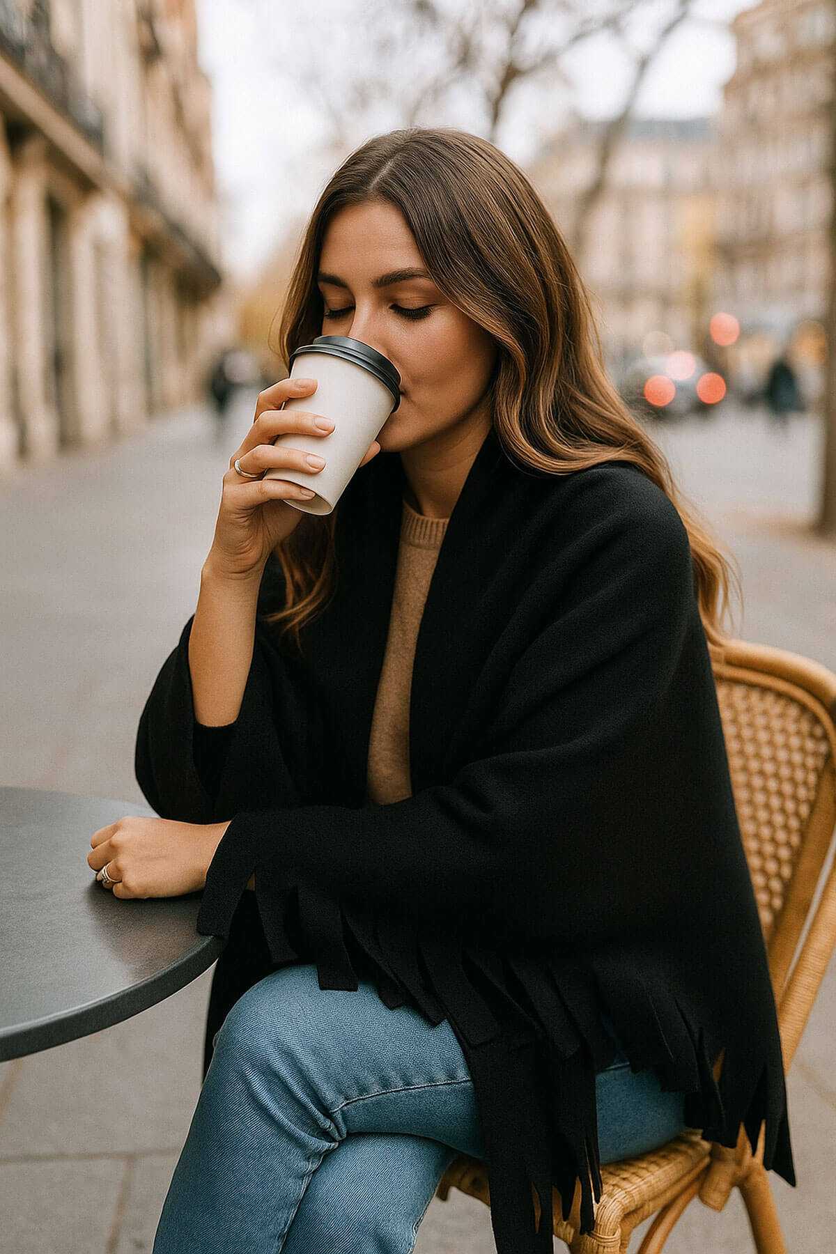 Softiva Polar Omuz Şalı 70x180 cm Unisex Kışlık Şal Siyah