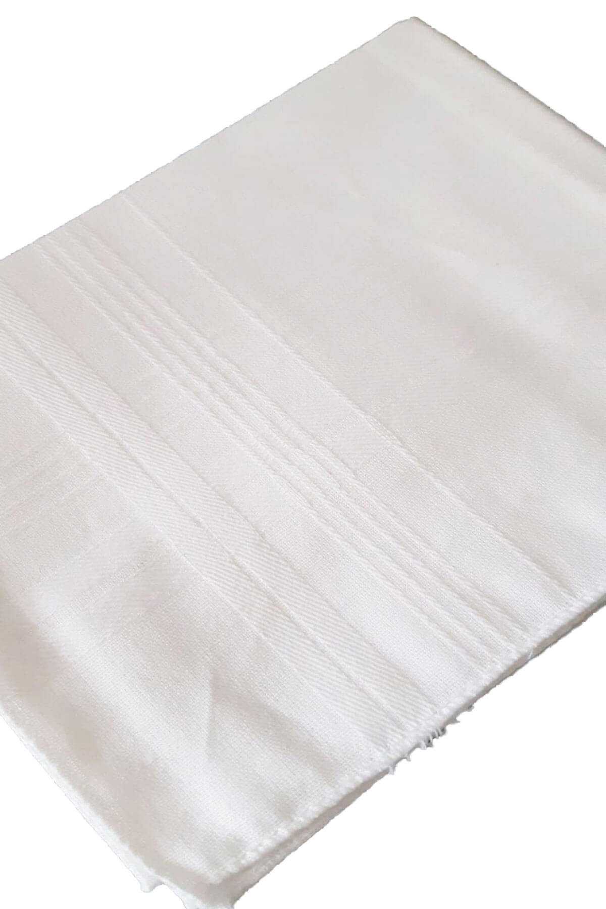 3’lü Özel Paket Premium Erkek Mendil Seti  &amp;#37;100 Pamuk 42x42 cm Beyaz