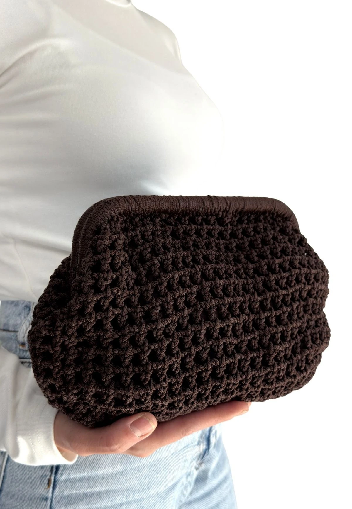 Froy Kahve Rengi  Örgü Çanta