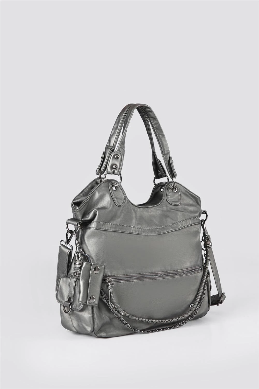 Silla Gri Cilt Omuz Çantası
