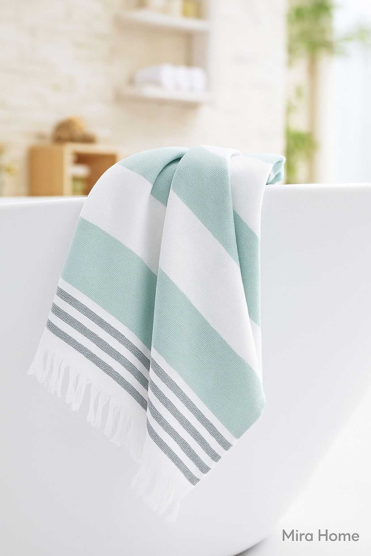 Pure Linen 90x170 cm Doğal Pamuk Peştamal Havlu Yeşil