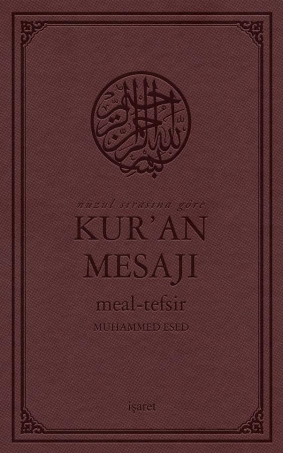 kuran mesajı - meal tefsir - arapça metinli - bordo