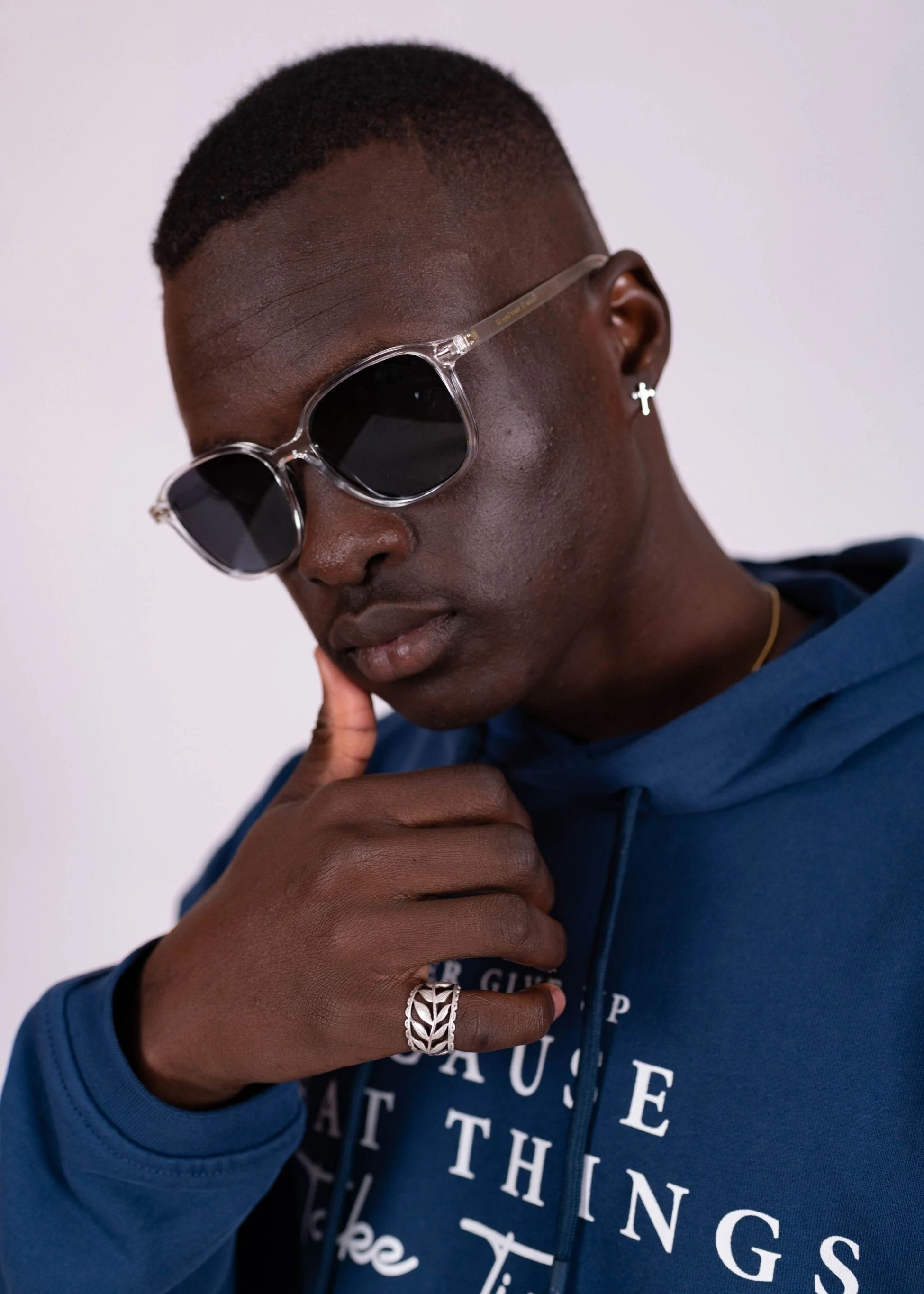 Acetate big Frame Glasses,Transparent Oversized Sunglasses, Glasses with black lenses Fashionable Statement Eyewear ,Hip Hop Sunglasses