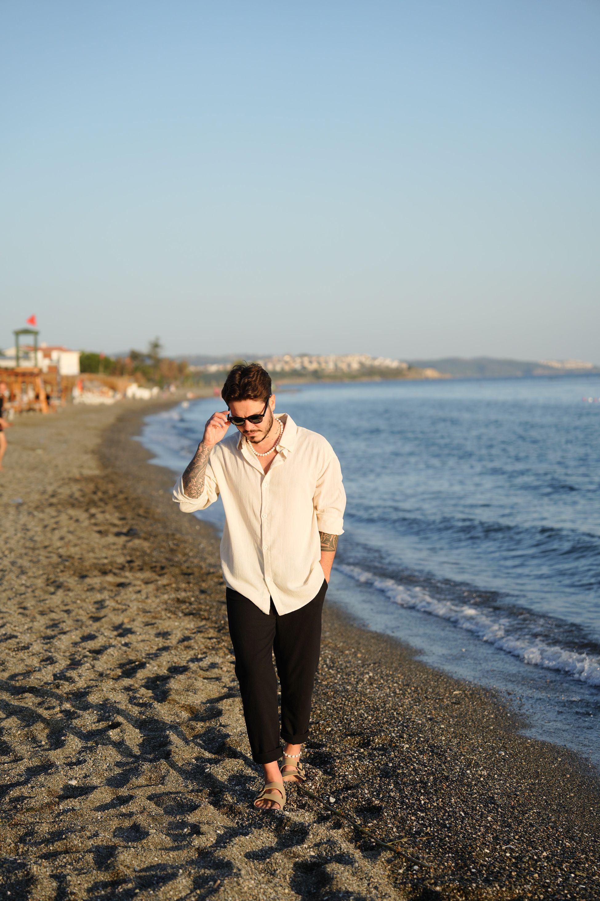 Alaçatı Bej Oversize Gömlek