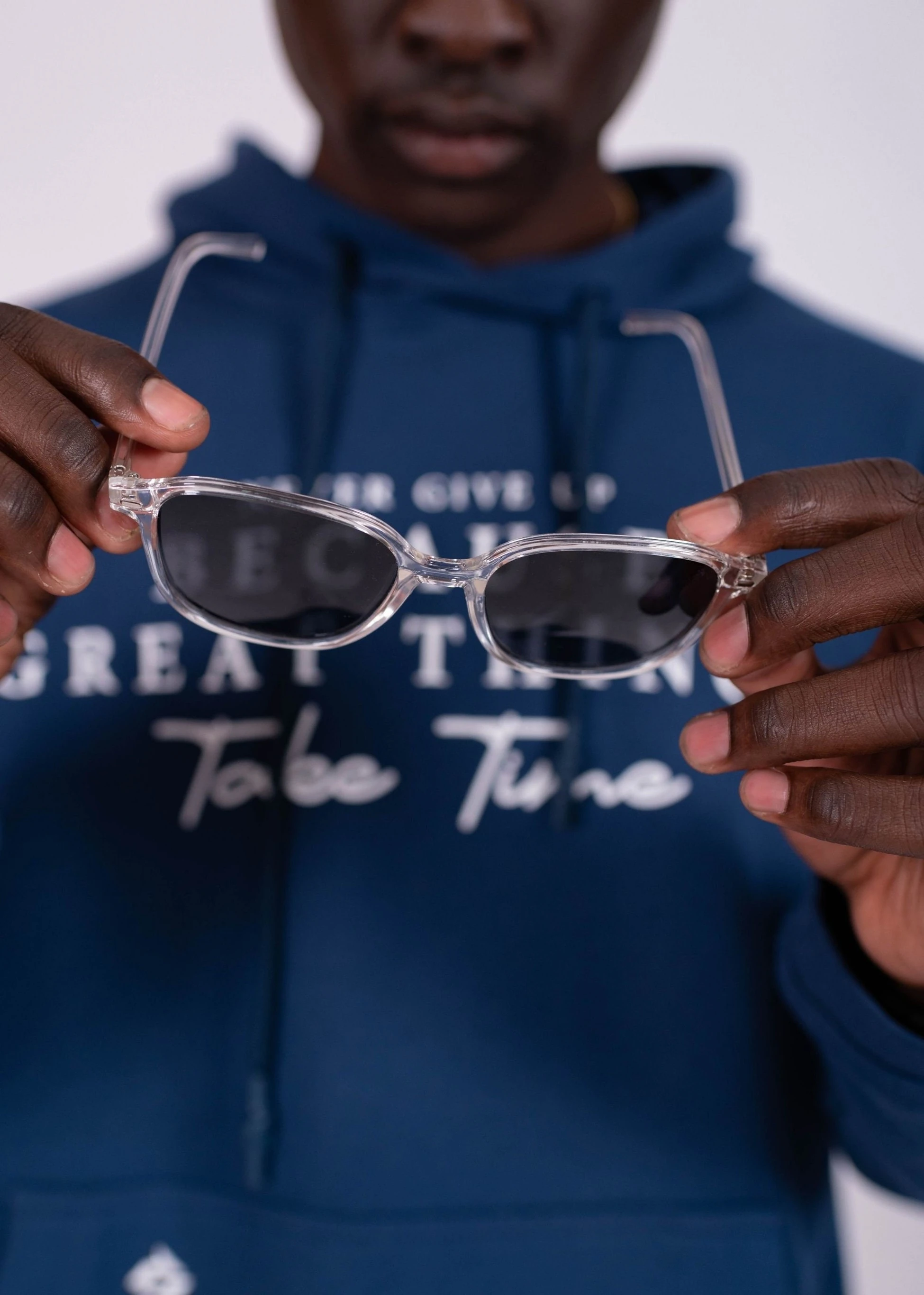 Acetate big Frame Glasses,Transparent Oversized Sunglasses, Glasses with black lenses Fashionable Statement Eyewear ,Hip Hop Sunglasses