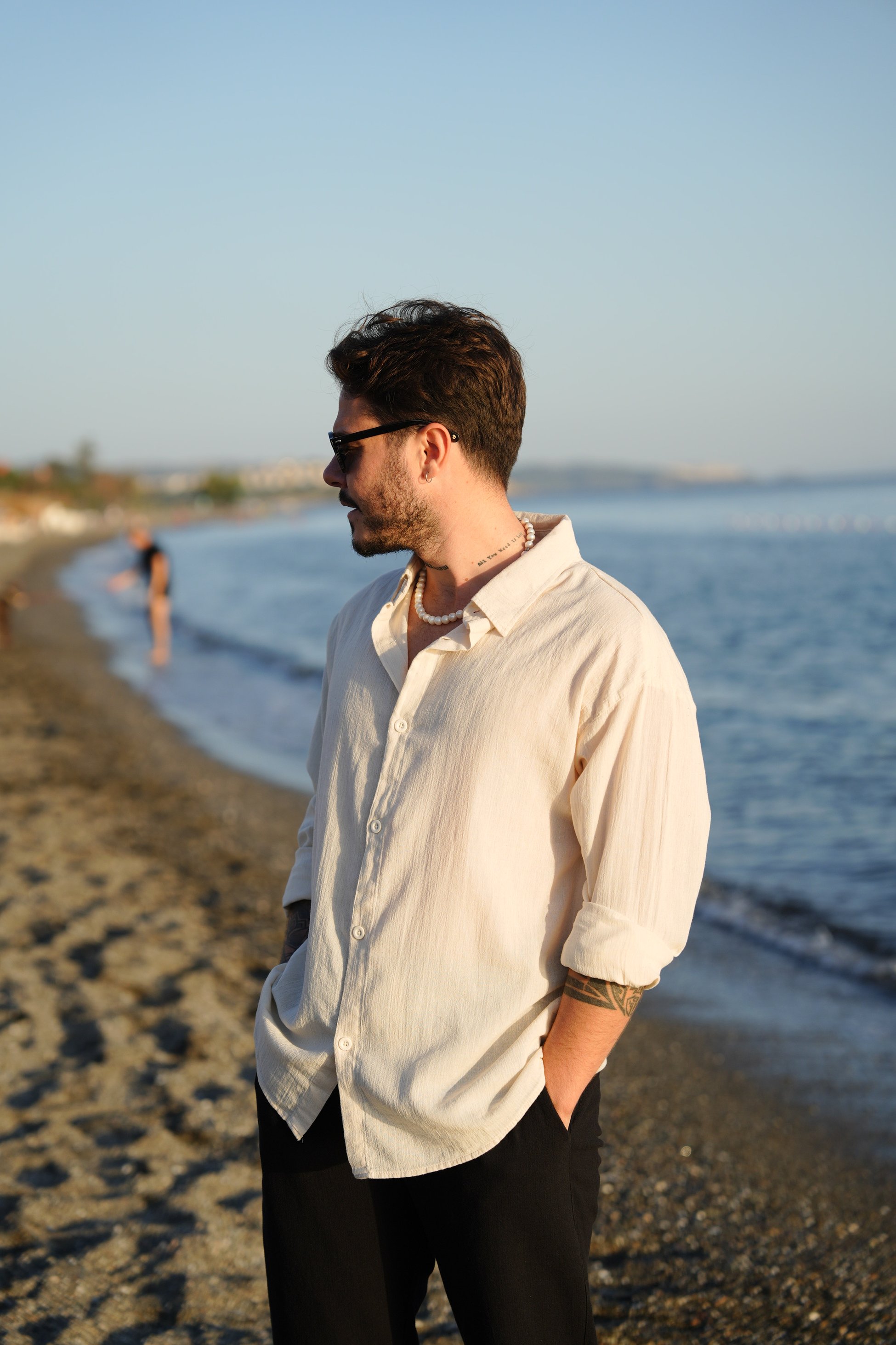 Alaçatı Bej Oversize Gömlek