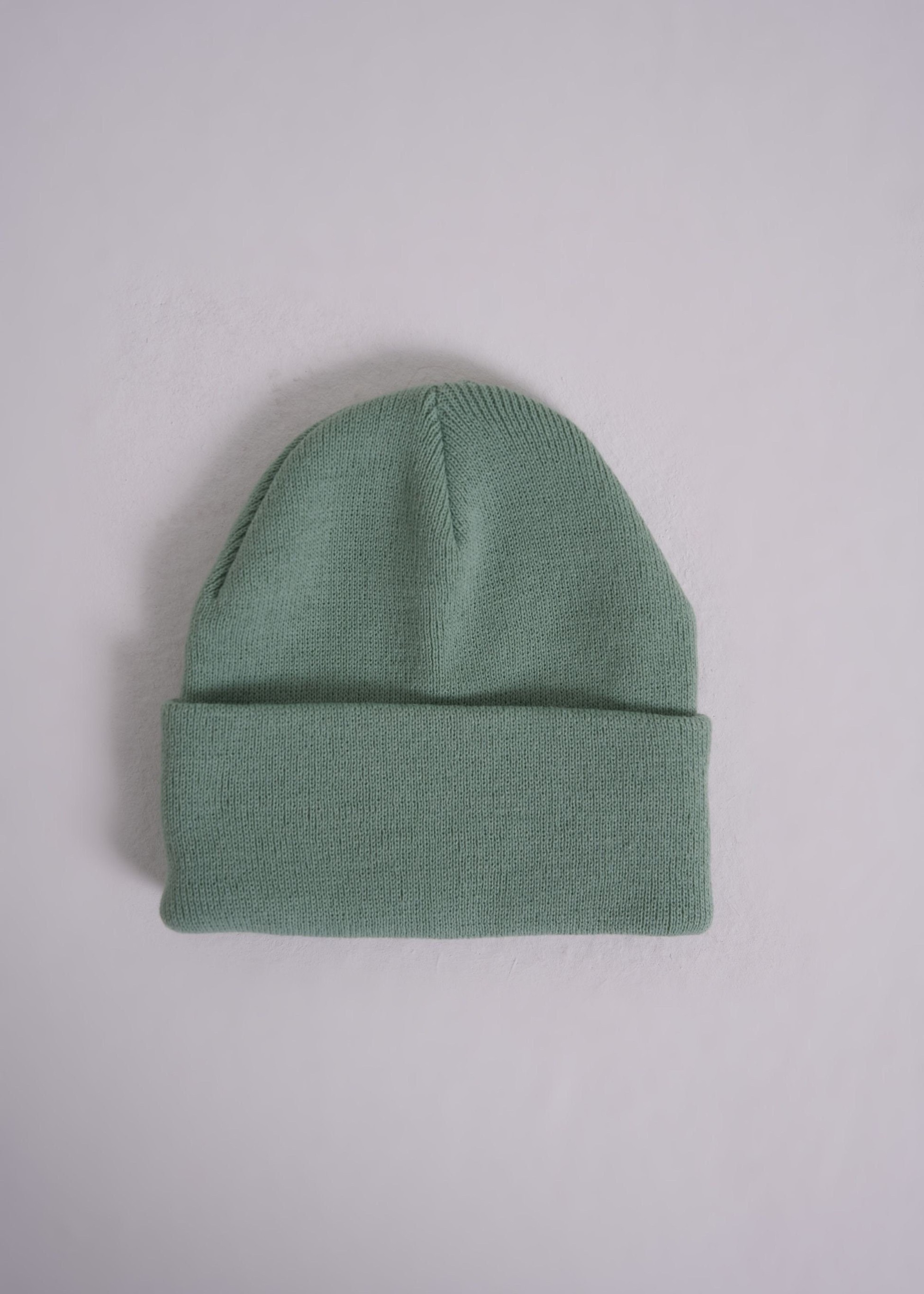 Light green cotton knitted beanie, Adult comfort colors beanie, Soft winter beanie, Basic beanie, Colored classic beanie Thesezaraccesories