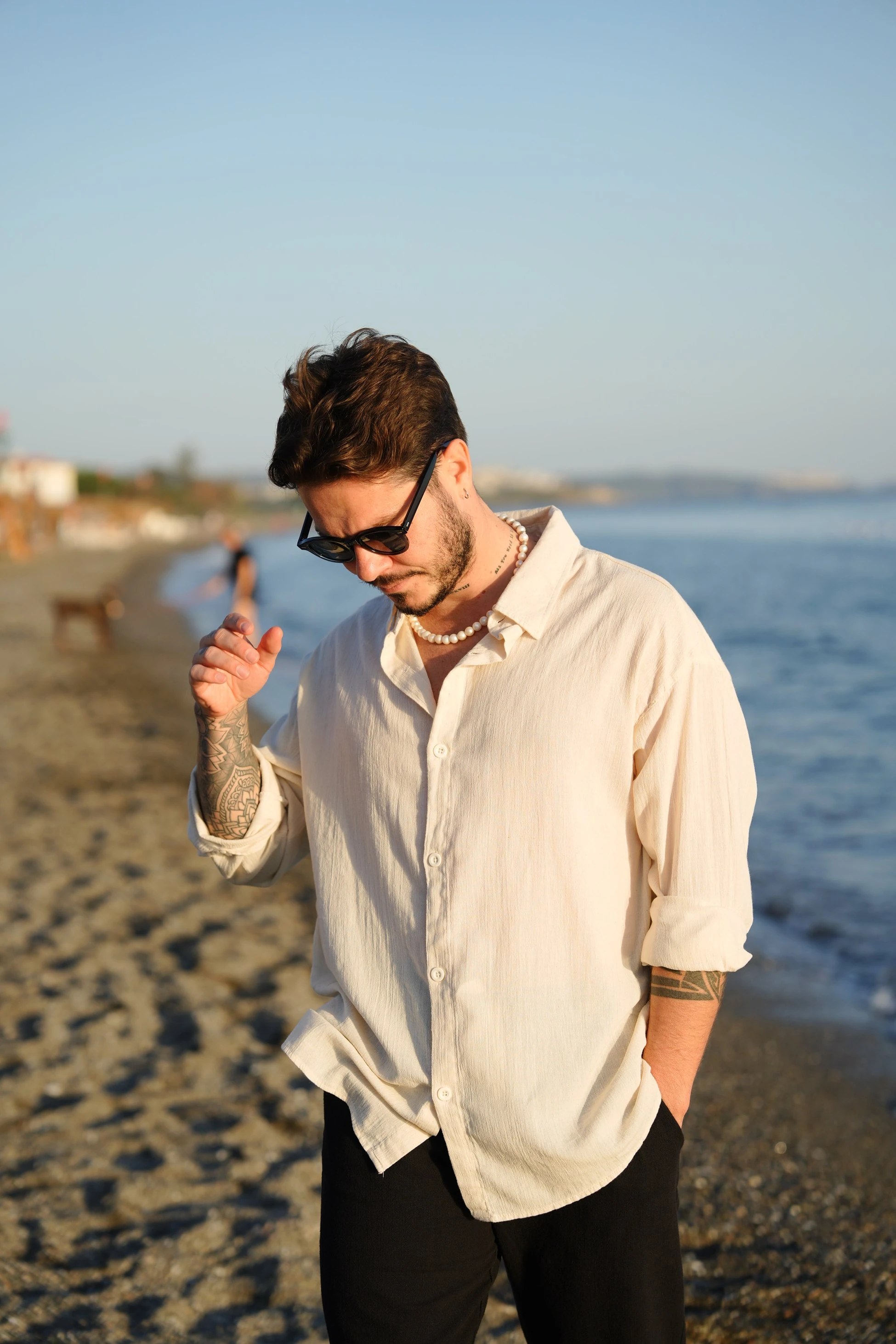 Alaçatı Bej Oversize Gömlek