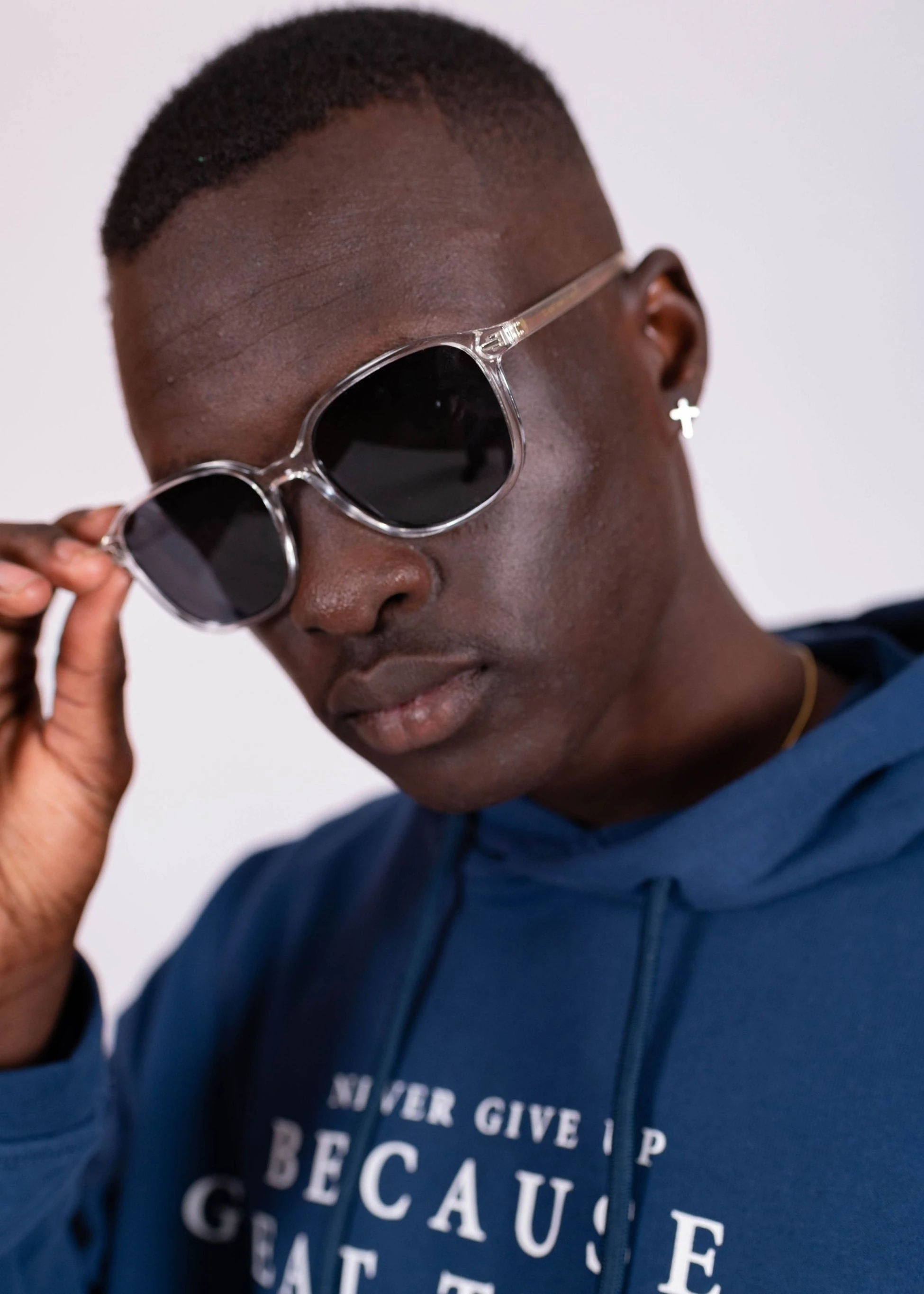 Acetate big Frame Glasses,Transparent Oversized Sunglasses, Glasses with black lenses Fashionable Statement Eyewear ,Hip Hop Sunglasses