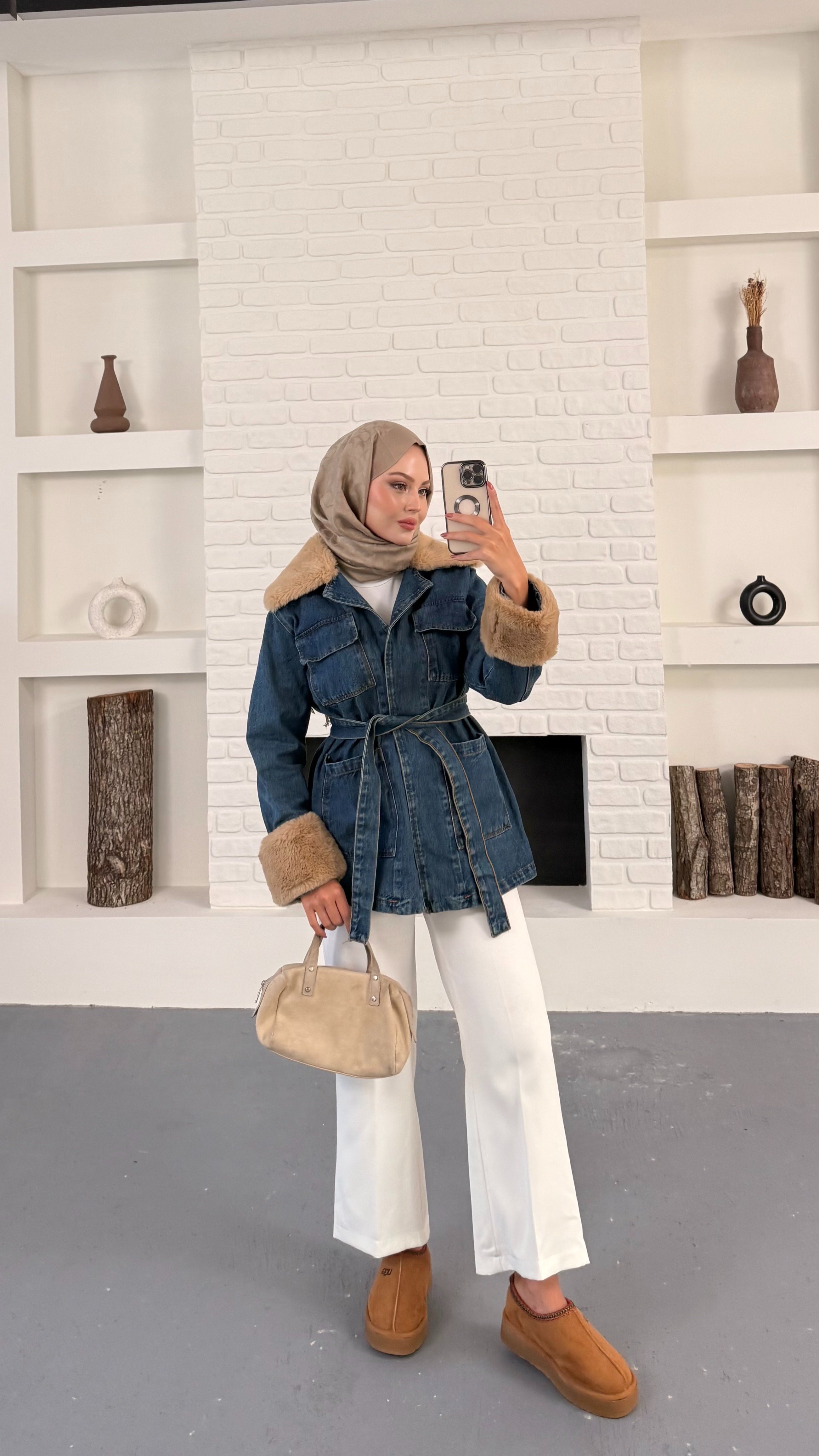 Volere Kürklü Denim Ceket