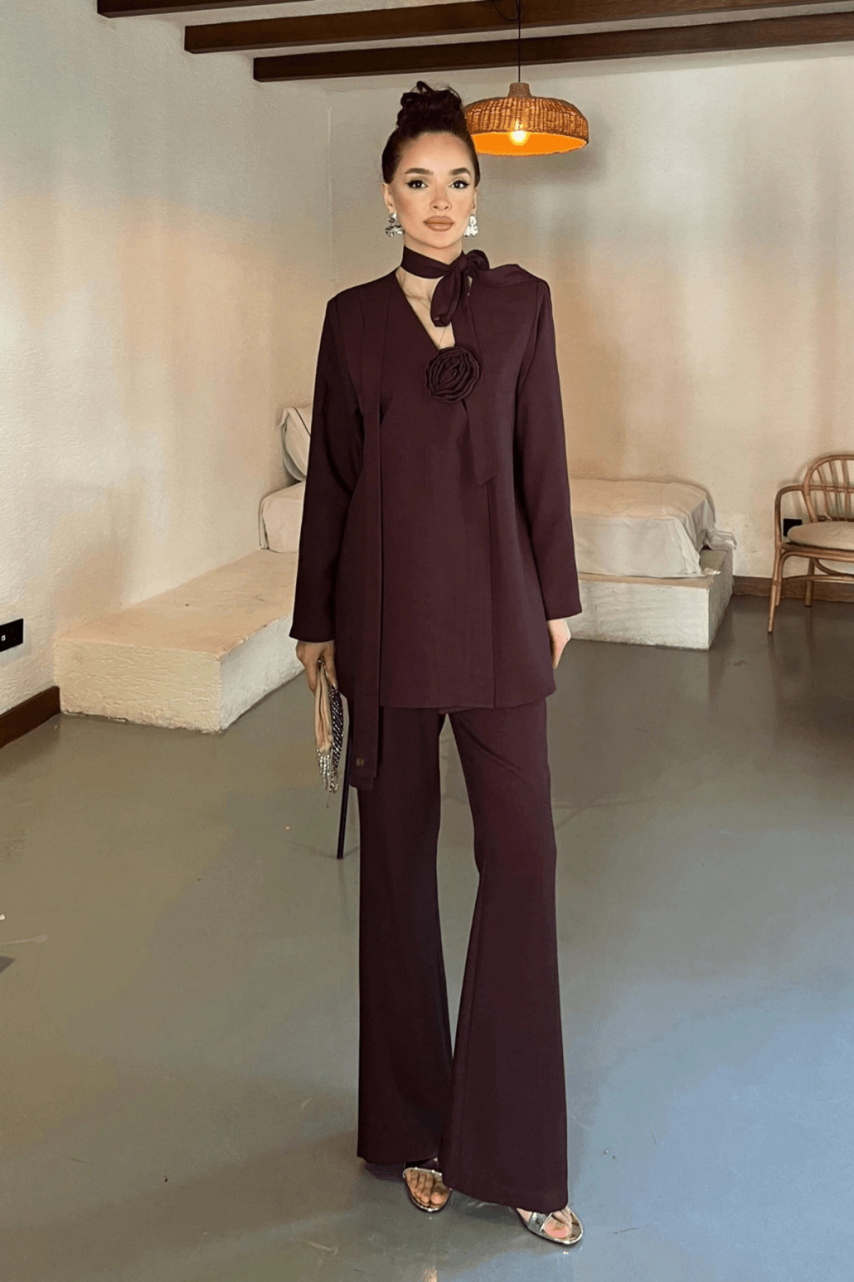 Daria Ceketli Takım - Bordo