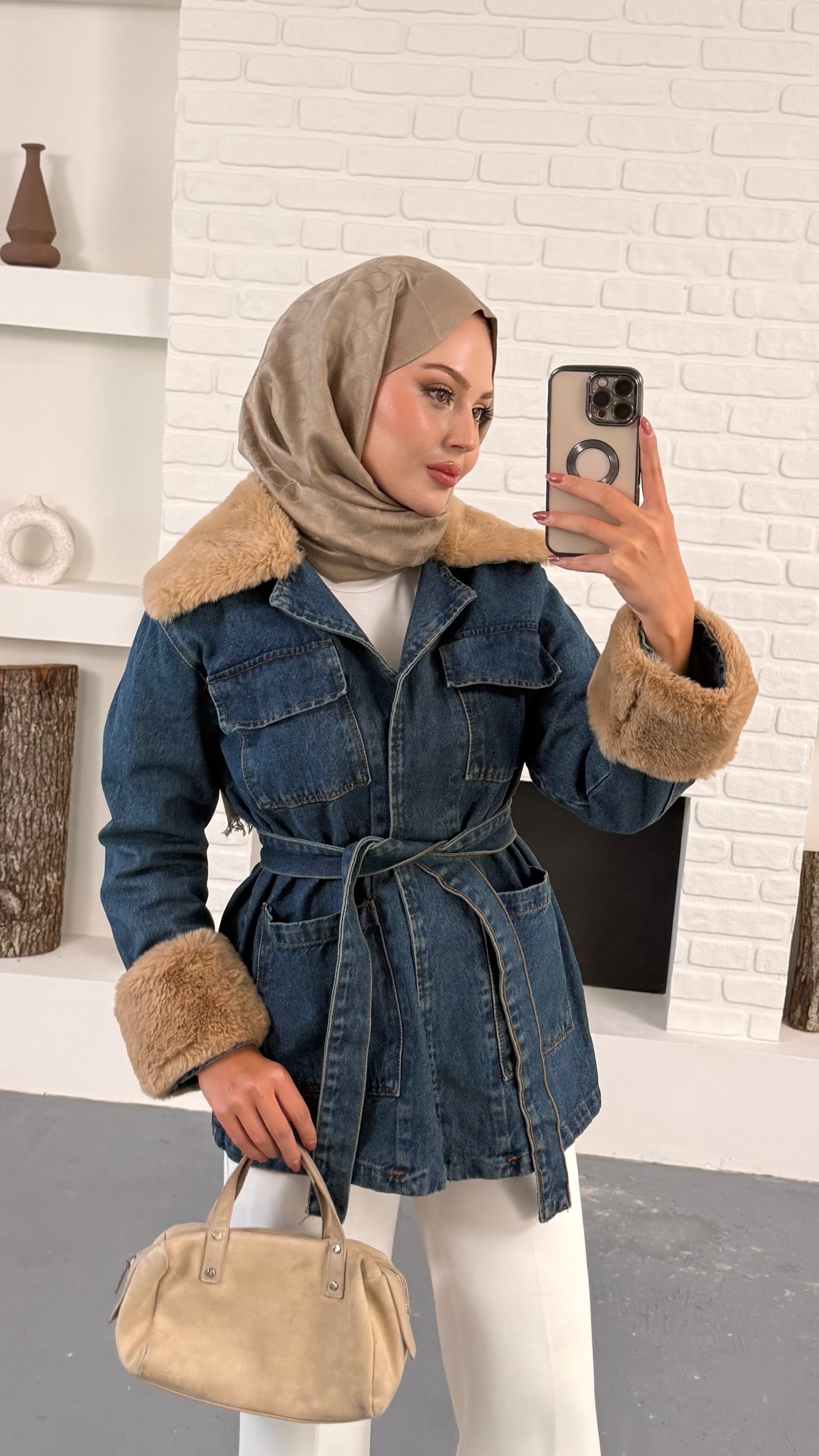 Volere Kürklü Denim Ceket