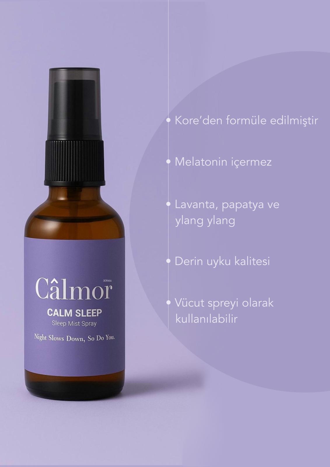 CalmSleep Bitkisel Uyku Spreyi 50ml – Lavanta & Bergamot ile Derin Gece Sakinliği