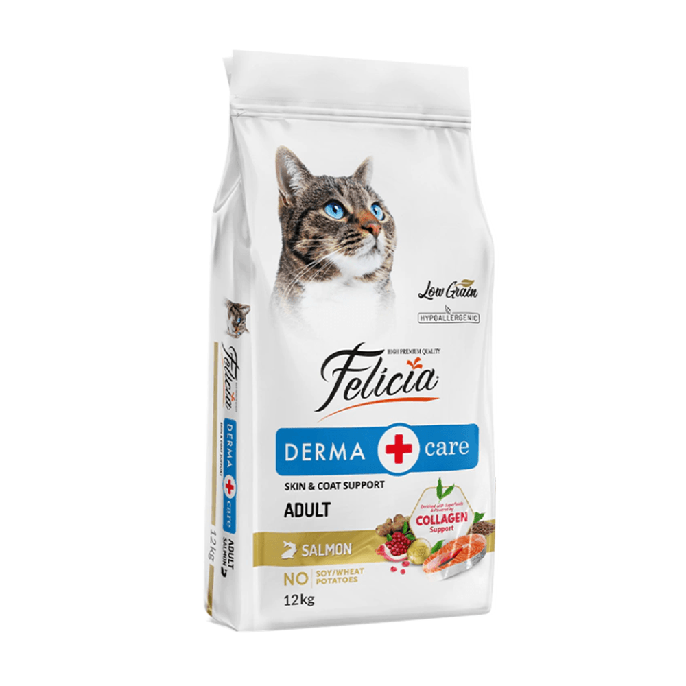 Felicia 12 Kg Kolajenli Somonlu Az Tahıllı Yetişkin Kedi Maması HypoAllergenic