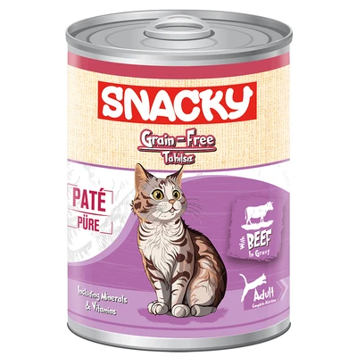 Snacky Tahılsız 400 gr Pate/Konserve SığırEtli Yetiş.Kedi 12'li