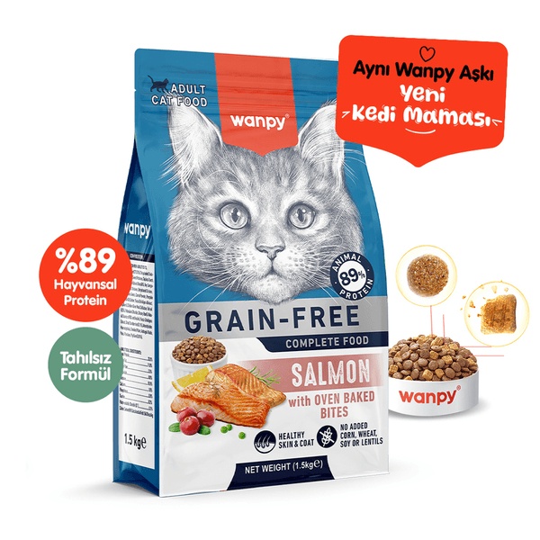 Wanpy Tahılsız Somonlu Yetişkin Kedi Maması 1,5 kg