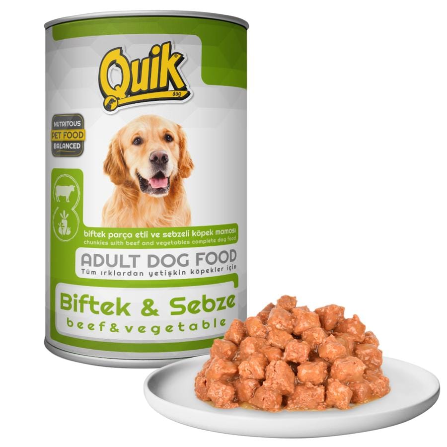 Quik Köpek 415 gr Biftek-Sebze Konserve 6 Adet
