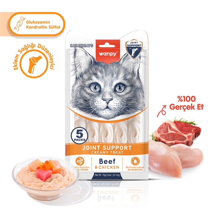 Wanpy Bone Support Sığır Eti&Tavuk Krema Ödül 5x14gr