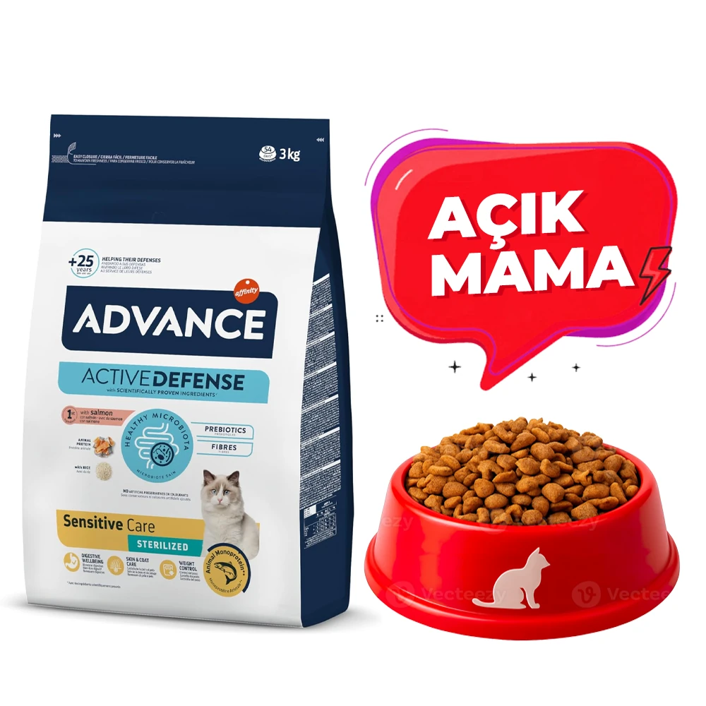 Advance Sensitive Sterilised Somonlu Kısırlaştırılmış Kedi Maması (Açık Mama)