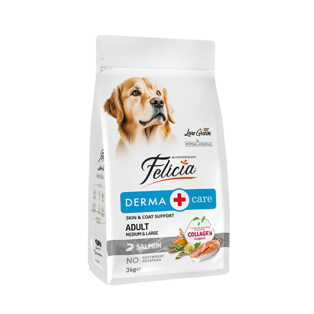 Felicia 15 Kg Kolajenli Somonlu Az Tahıllı M/Large Yetişkin Köpek Maması Breed HypoAllergenic