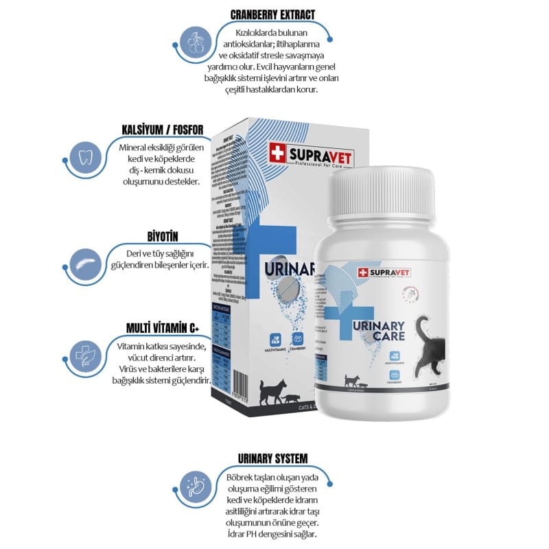 Supravet Kedi Ve Köpek için idrar Sağlığı Sistem Destekleyici Tablet 75 Table