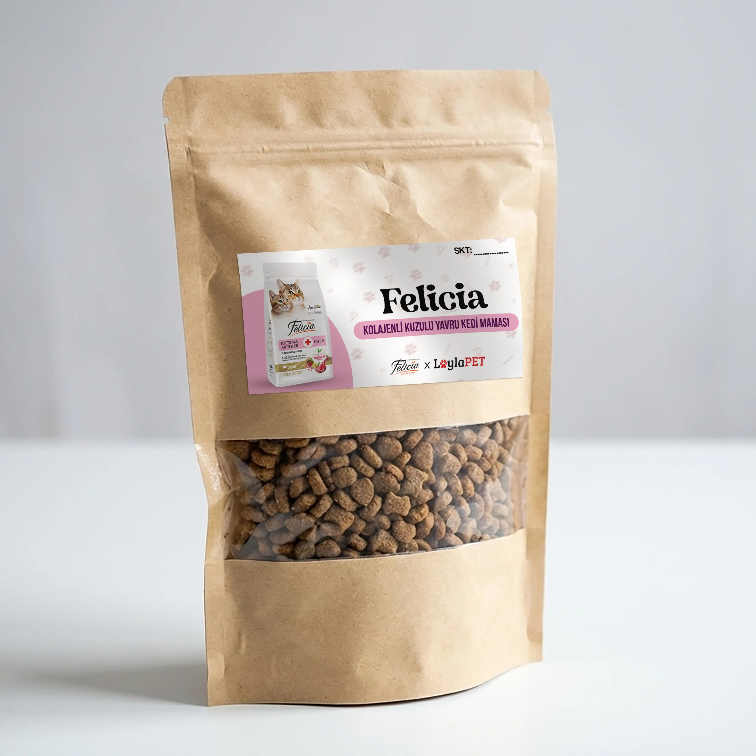 Felicia Kolajenli Kuzulu Az Tahıllı Yavru Kedi Maması HypoAllergenic Kedi Maması Açık Mama