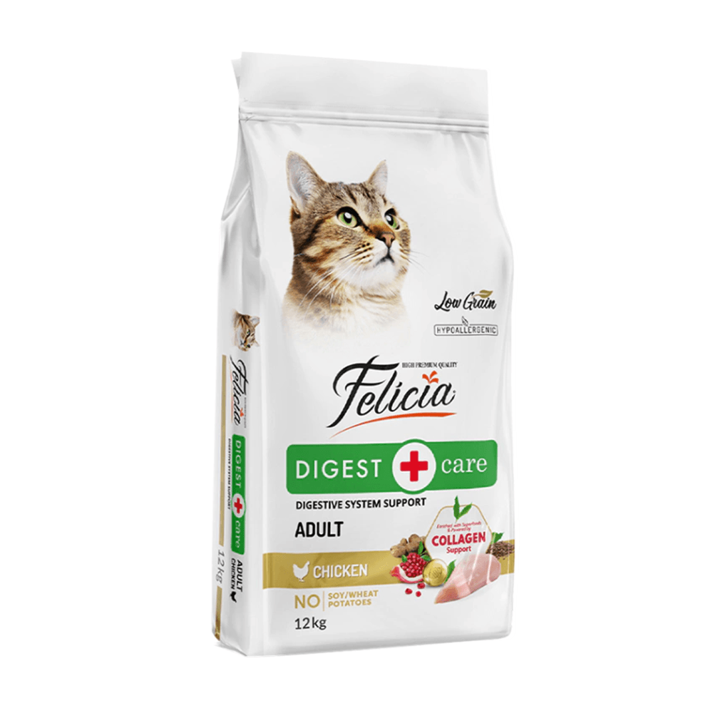 Felicia 12 Kg Kolajenli Tavuklu Az Tahıllı Yetişkin Kedi Maması HypoAllergenic