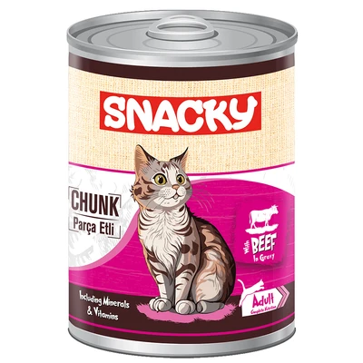 Snacky Tahılsız 400 gr Pate/Konserve SığırEtli Yetiş.Kedi