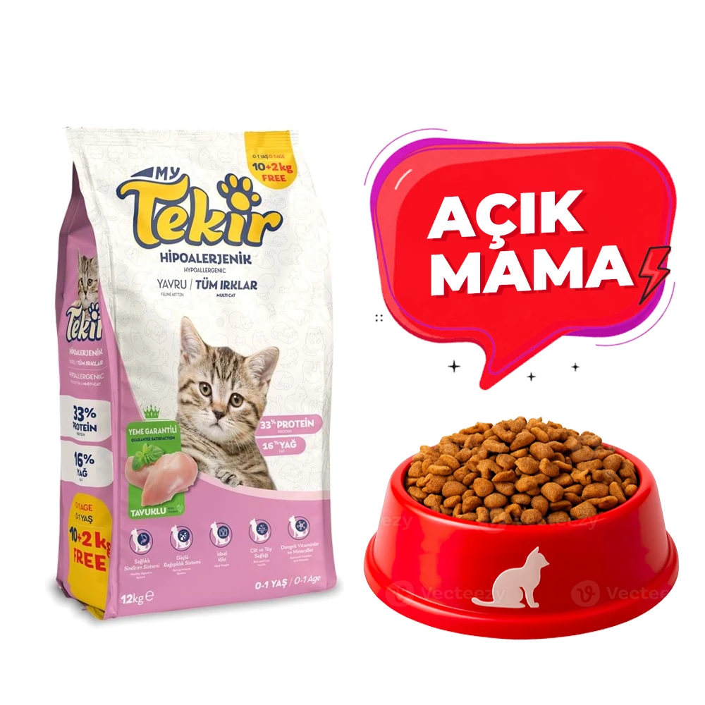 Tekir Tavuklu Yavru Kedi Maması (Açık Mama)