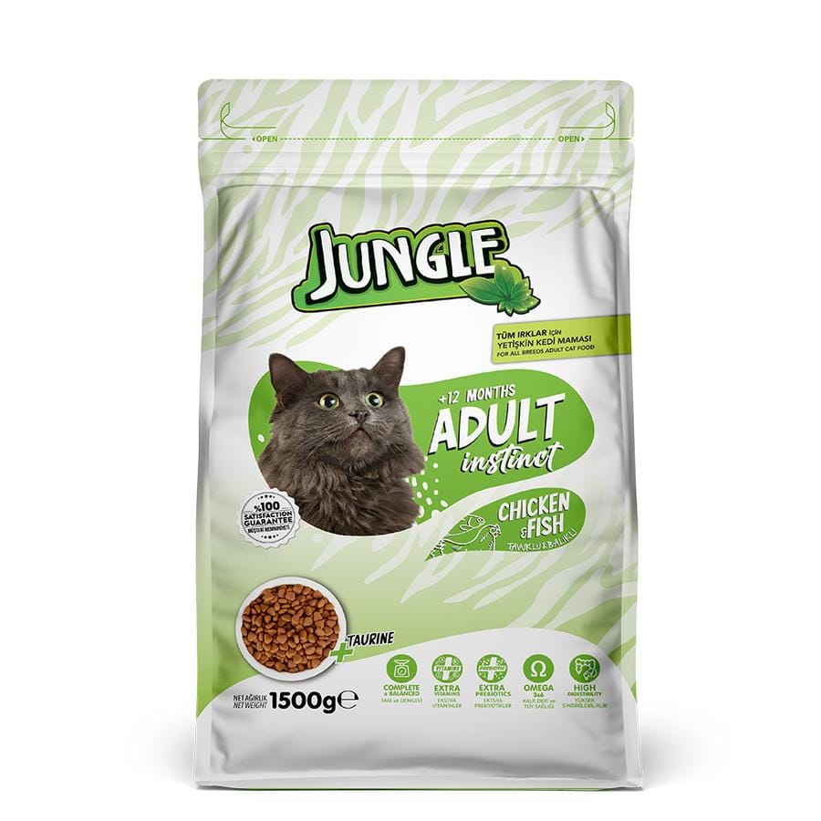 Jungle 1,5 Kg Tavuk-Balıklı Yetişkin Kedi Maması