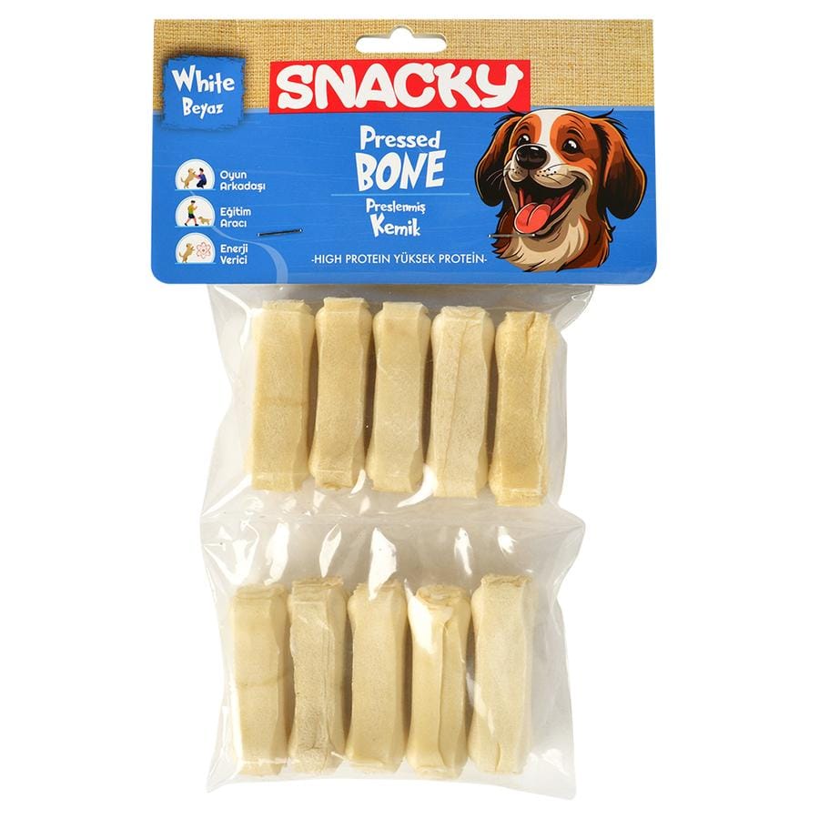 Snacky Beyaz Köpek Çiğneme Kemiği 10'lu (5 cm – 110 g)