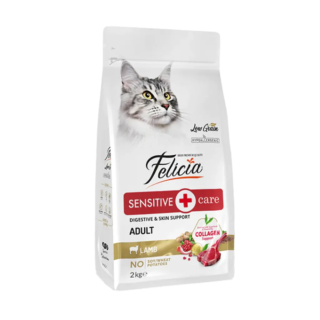 Felicia 2 Kg Kolajenli Kuzulu Az Tahıllı Yetişkin Kedi Maması