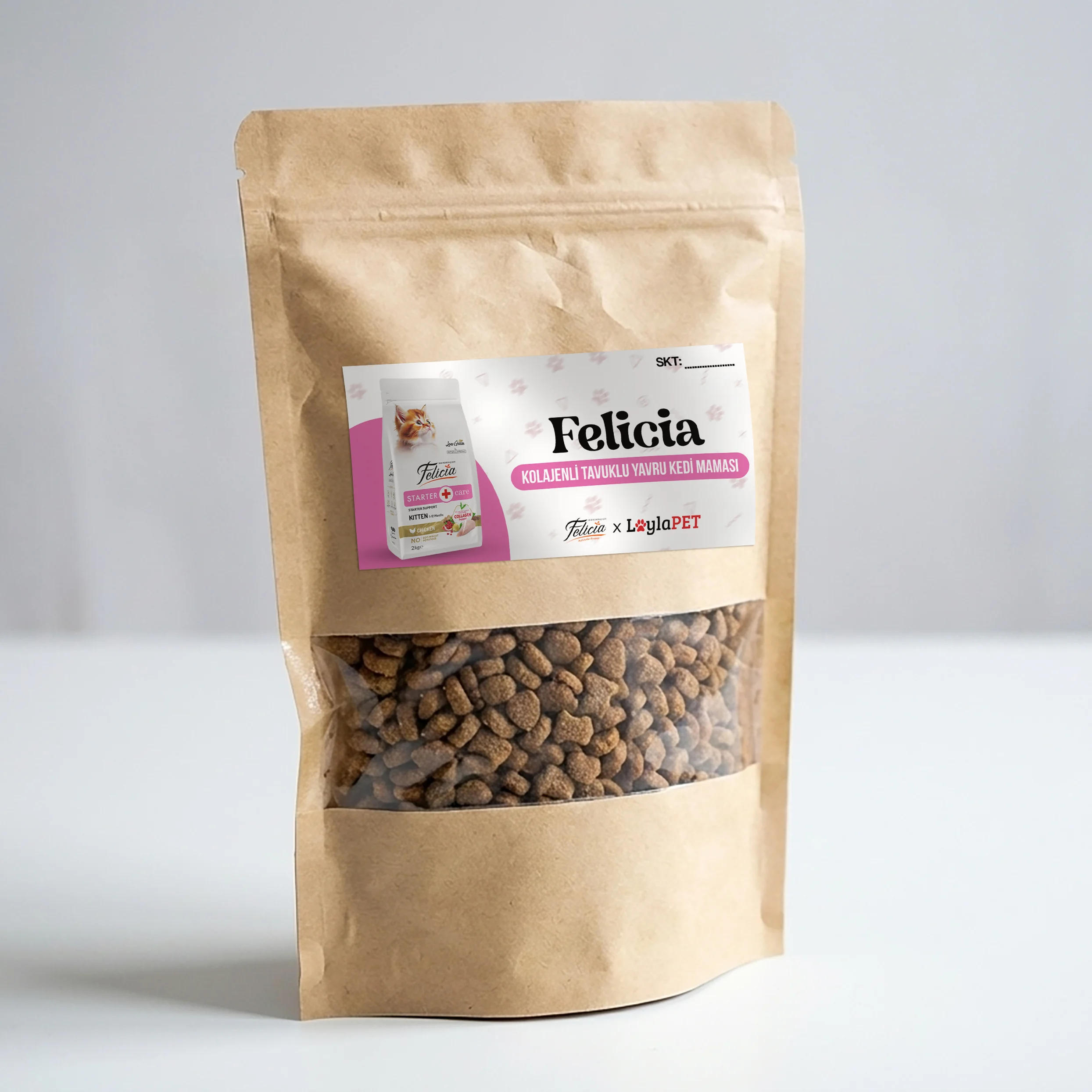 Felicia Hipoalerjenik Tavuklu ve Hamsili Düşük Tahıllı Yavru Kedi Maması (Açık Mama)