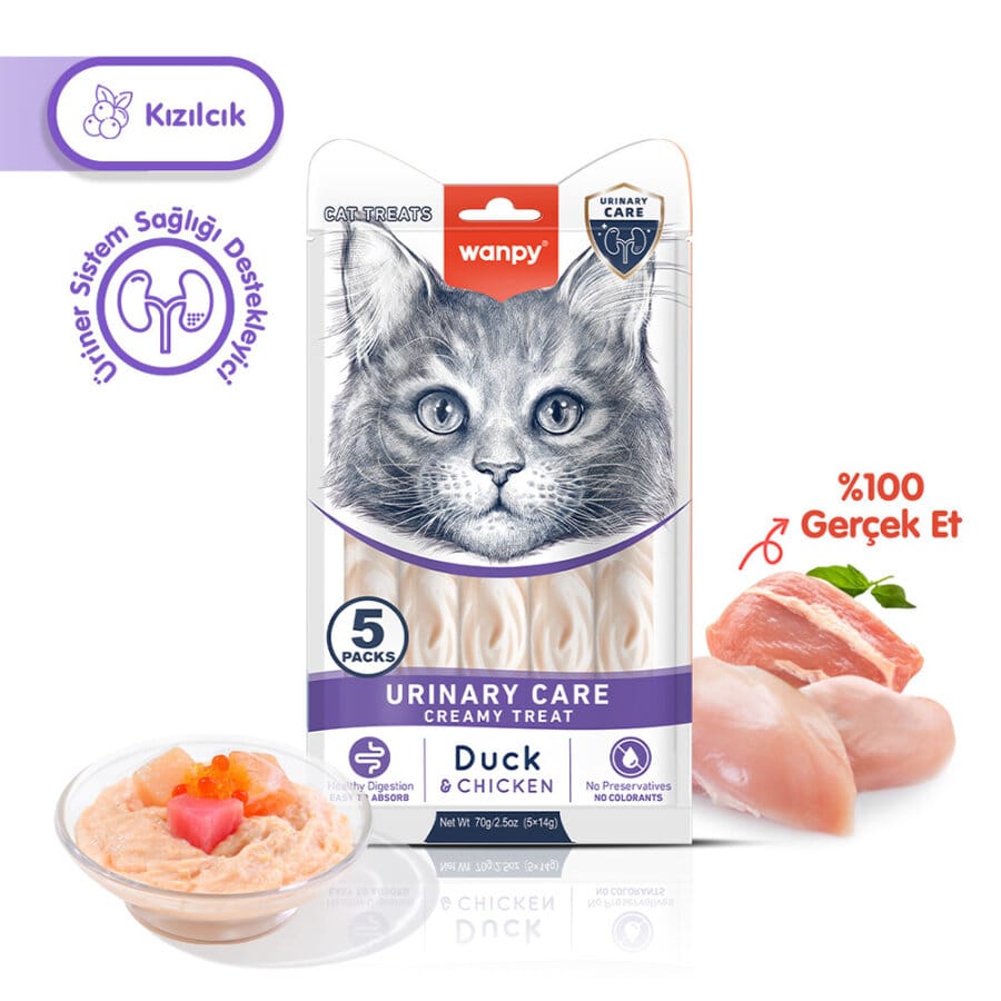 Wanpy Urinary Care Ördek&Tavuk Krema Ödül 5x14gr