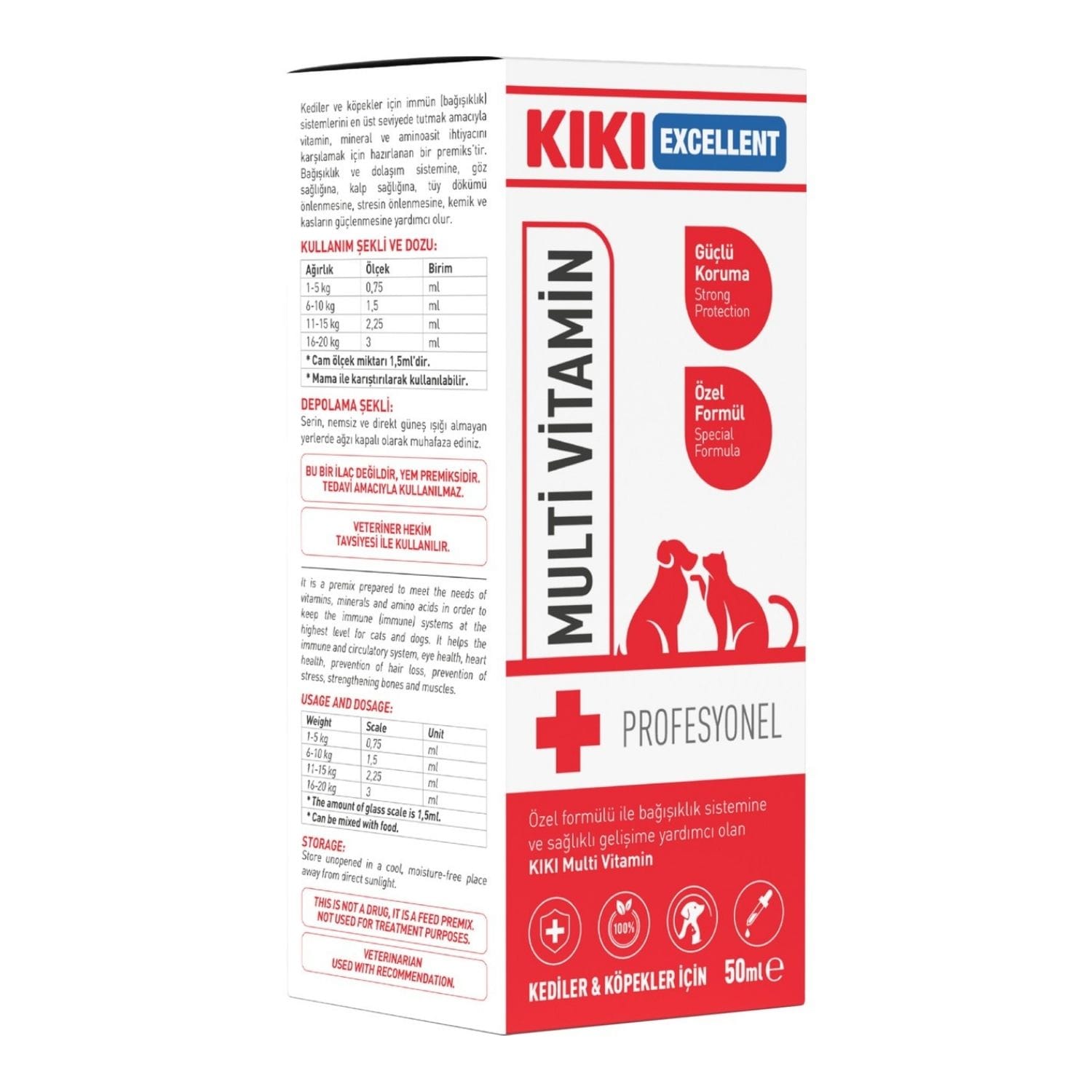 KIKI Excellent Kedi & Köpek Multi Vitamin 50 ml. KCD102