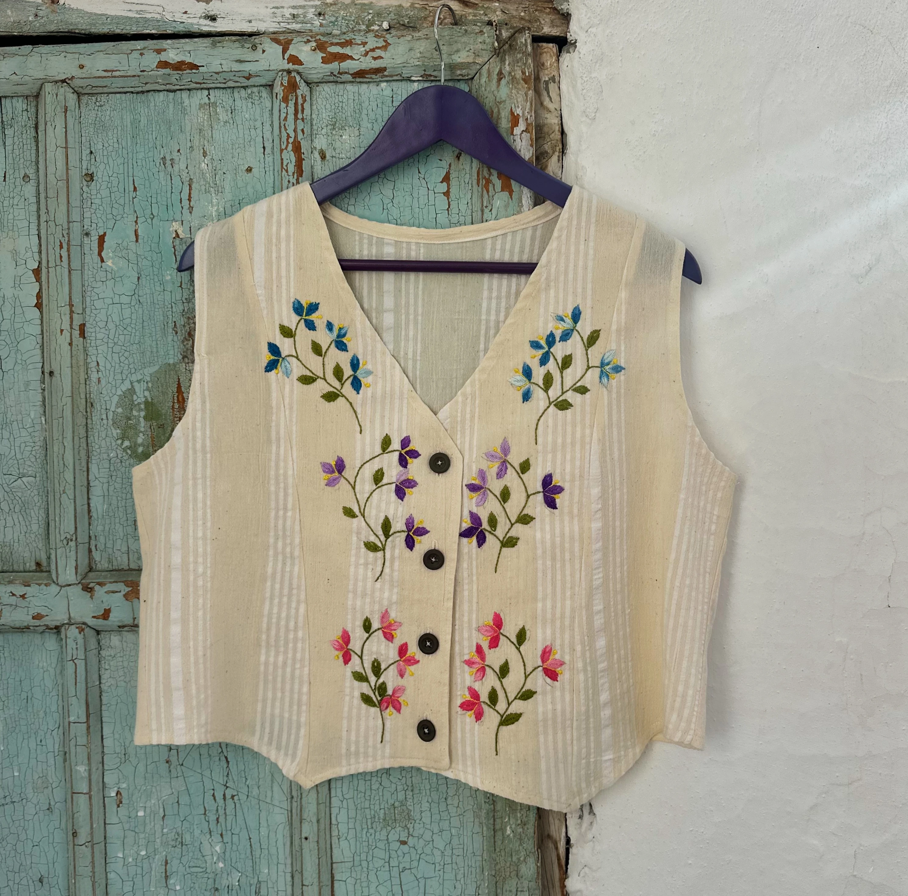 El Nakışlı Dokuma Yelek (42-44 Beden)