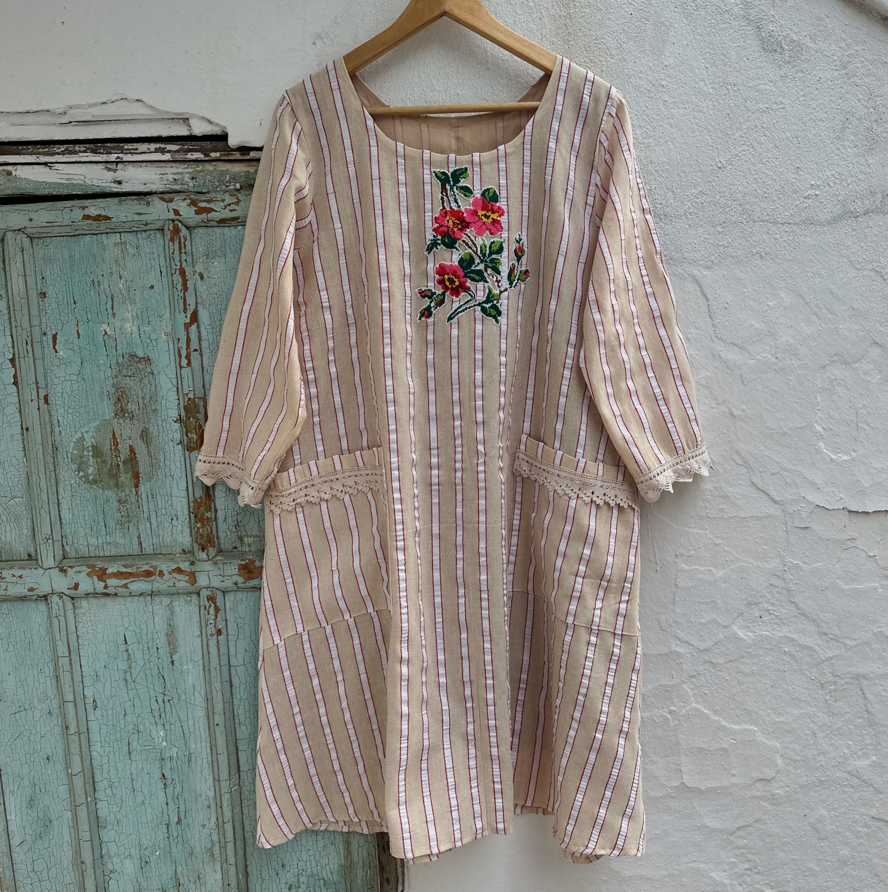 Pembe Güller Elbise (42 Beden)
