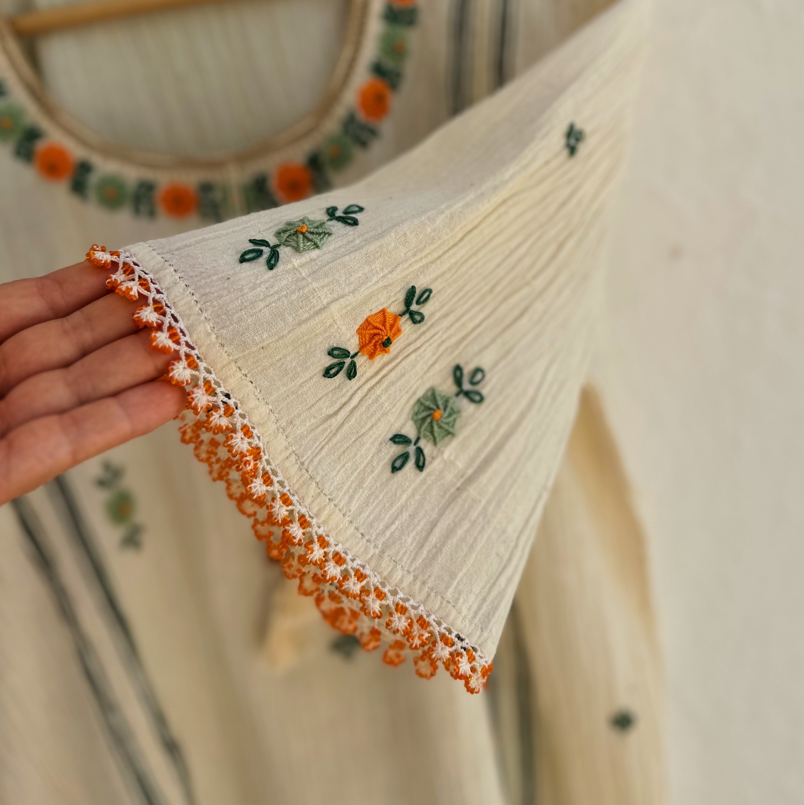 Yeşil Çiçekli Göynek (42 Beden)